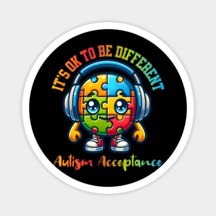 It's ok to be diffrent Autism Awareness Acceptance Headphones Teacher Kids Magnet